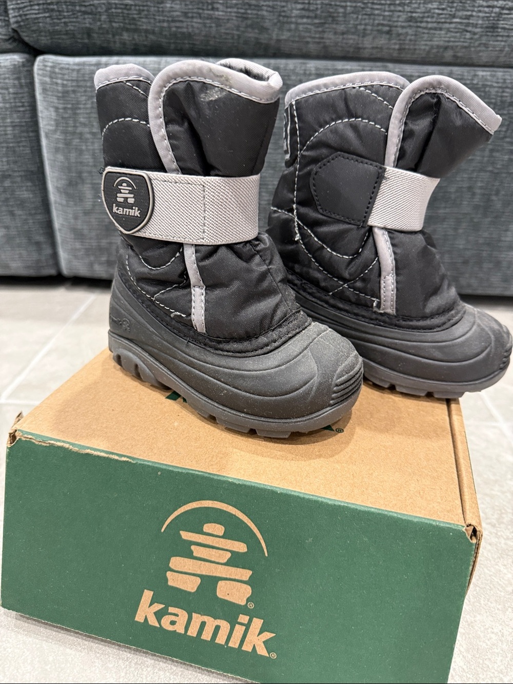 Kamik Kids Black and Gray Snow Boots